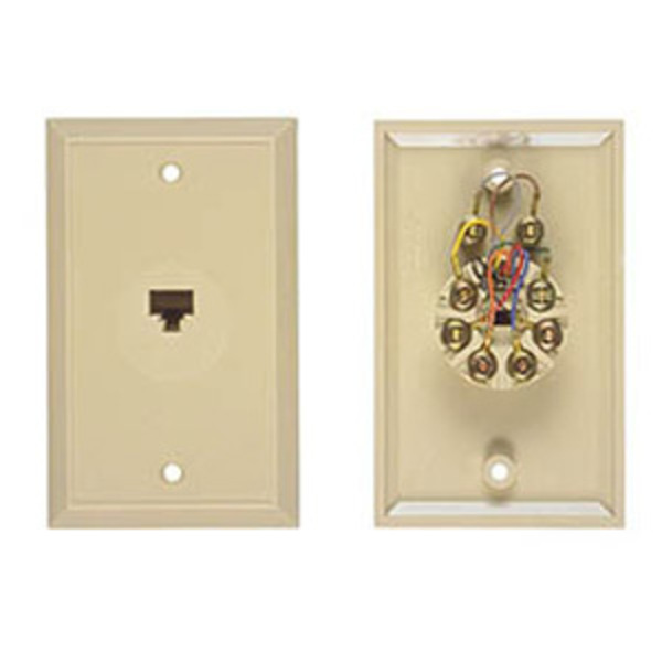 Allen Tel Flush Mount Wall Jack, 8-Conductor, Ivory AT697B-NK